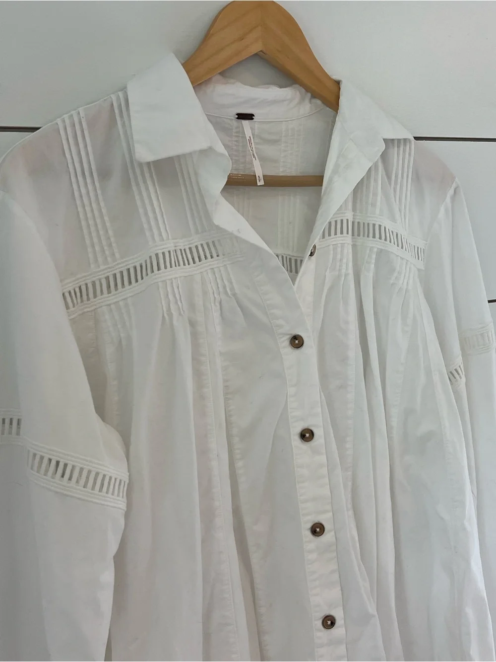 Free People Kennedy Dress White Button-Down boho cottagecore‎ coastal cowgirl